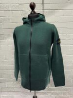 Stone Island 556B3 Hooded cardigan knit in double face knit in green  -  Large / p2p 22” - Image 2