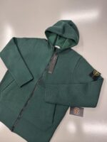 Stone Island 556B3 Hooded cardigan knit in double face knit in green  -  Large / p2p 22” - Image 5