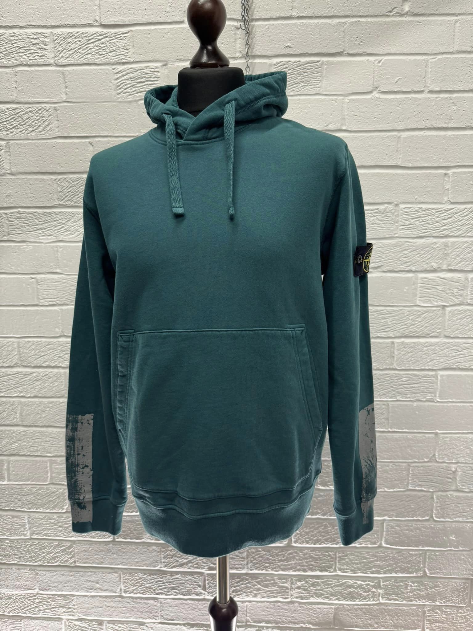 STONE |HOOD/ZIP-UP (67461 TAPE FOUR PRINT Brushed Stone Island 67461 'TAPE FOUR' PRINT Hooded sweatshirt in