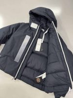 424X2 STONE ISLAND MARINA_RUBBER WAX POPLIN DOWN HOODED DOWN JACKET IN NAVY: - Image 2