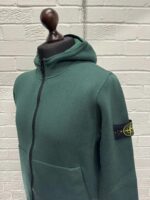 Stone Island 556B3 Hooded cardigan knit in double face knit in green  -  Large / p2p 22” - Image 7
