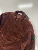 Stone Island 11709 Overshirt in plain cotton velvet In Brown -Large  / P2P 23 - Image 3