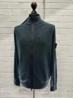 Brand new Stone Island 566T1 ‘Dust Color’ Treatment Cardigan knit in pure wool In Blue - Large  / P2P 22” - Image 3