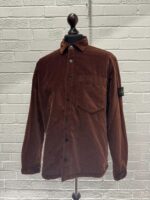 Stone Island 11709 Overshirt in plain cotton velvet In Brown -Large  / P2P 23 - Image 5