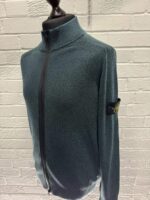 Brand new Stone Island 566T1 ‘Dust Color’ Treatment Cardigan knit in pure wool In Blue - Large  / P2P 22” - Image 5