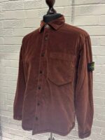 Stone Island 11709 Overshirt in plain cotton velvet In Brown -Large  / P2P 23 - Image 6