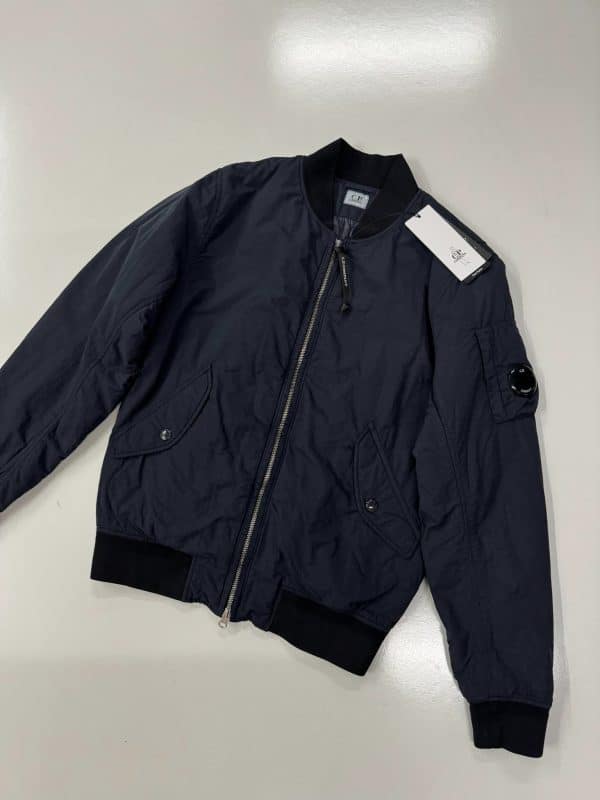 ジャケット・アウター C.P. COMPANY FLATT NYLON LENS BOMBER JKT CP Company Flatt Nylon Padded Bomber Jacket in blue - Size 50