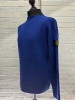 Stone Island 538C2 Funnel collar knit in full-rib wool - Ultramarine Blue -  Large / p2p 24” - Image 3