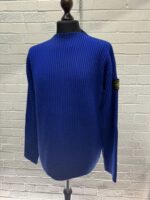 Stone Island 538C2 Funnel collar knit in full-rib wool - Ultramarine Blue -  Large / p2p 24” - Image 5