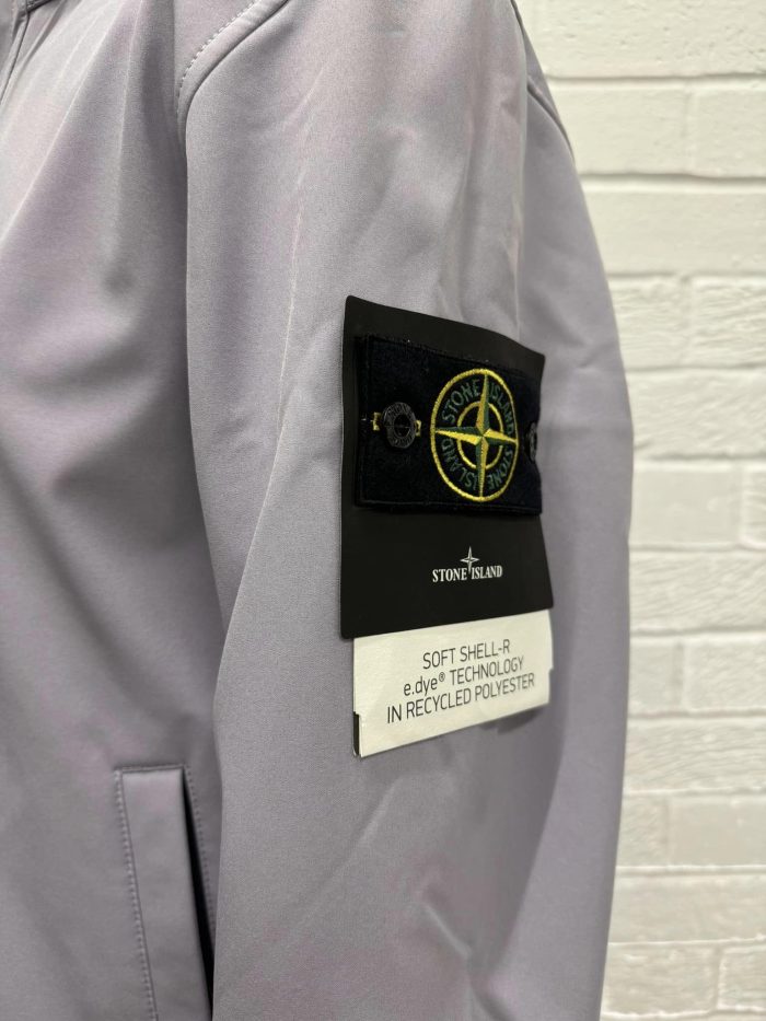 STONE ISLAND Q0222 SOFT SHELL-R_E.DYE TECHNOLOGY IN RECYCLED POLYESTER JACKET - Colour Lavender  -  Large / p2p 23” - Image 7