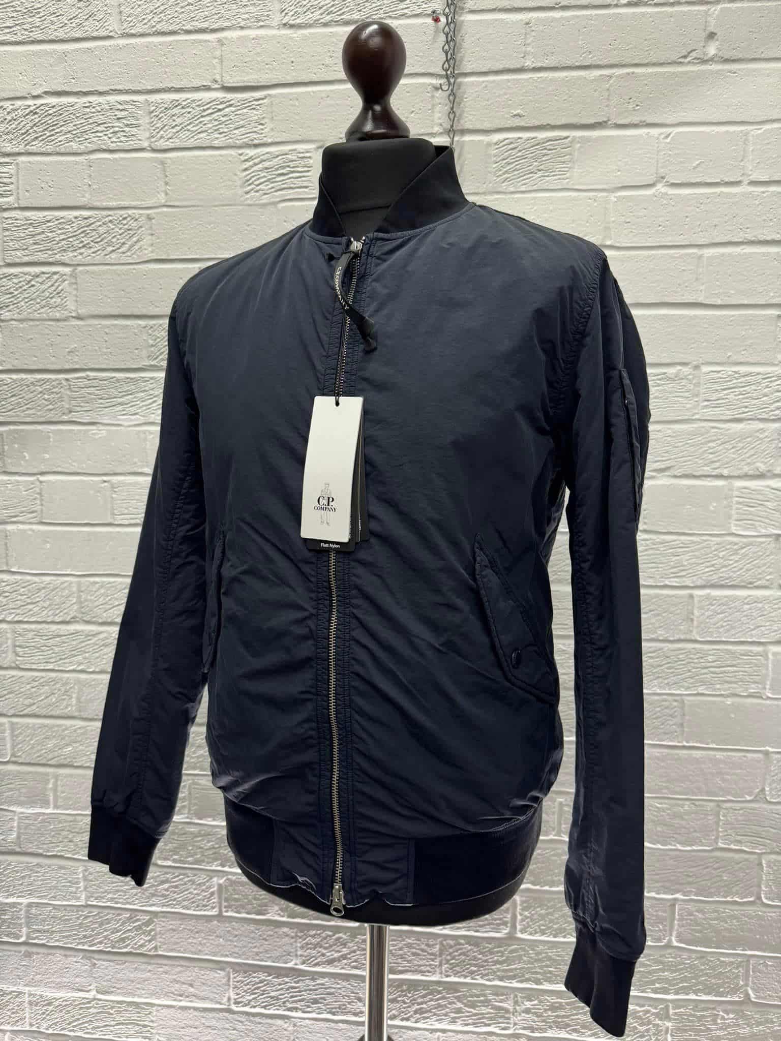 CP Company Flatt Nylon Padded Bomber Jacket in blue - Size 50