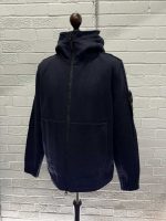 Stone Island 43930 Panno Speciale With Primaloft Insulation Technology + Shetland Knit Hooded Jacket In Marine Blue -Large / p2p 23” - Image 8