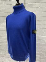 Stone Island 525C4 Turtleneck knit in pure light wool  -  Colour  Ultramarine Blue - Large / 22.5” p2p - Image 7