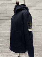 Stone Island 43930 Panno Speciale With Primaloft Insulation Technology + Shetland Knit Hooded Jacket In Marine Blue -Large / p2p 23” - Image 9