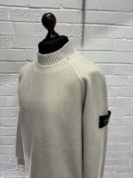 Stone Island 60954 Mock neck sweatshirt in gauzed cotton nylon fleece - Large  / 24” p2p - Image 5