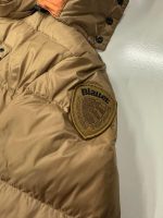 Mens Blauer Usa Long Down Jacket With Hood in Light Brown - Image 4