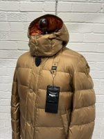 Mens Blauer Usa Long Down Jacket With Hood in Light Brown - Image 9
