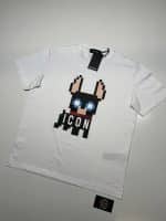Dsquared2 Pixel dog T-shirt in white.