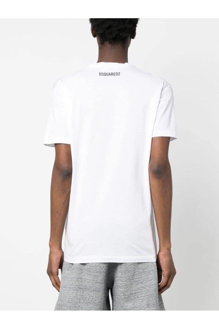 Dsquared2 Pixel dog T-shirt in white. - Image 7