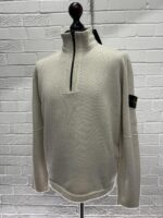 Stone Island 529A3 Half-zipper knit in lambswool. Large / 23” p2p - Image 6