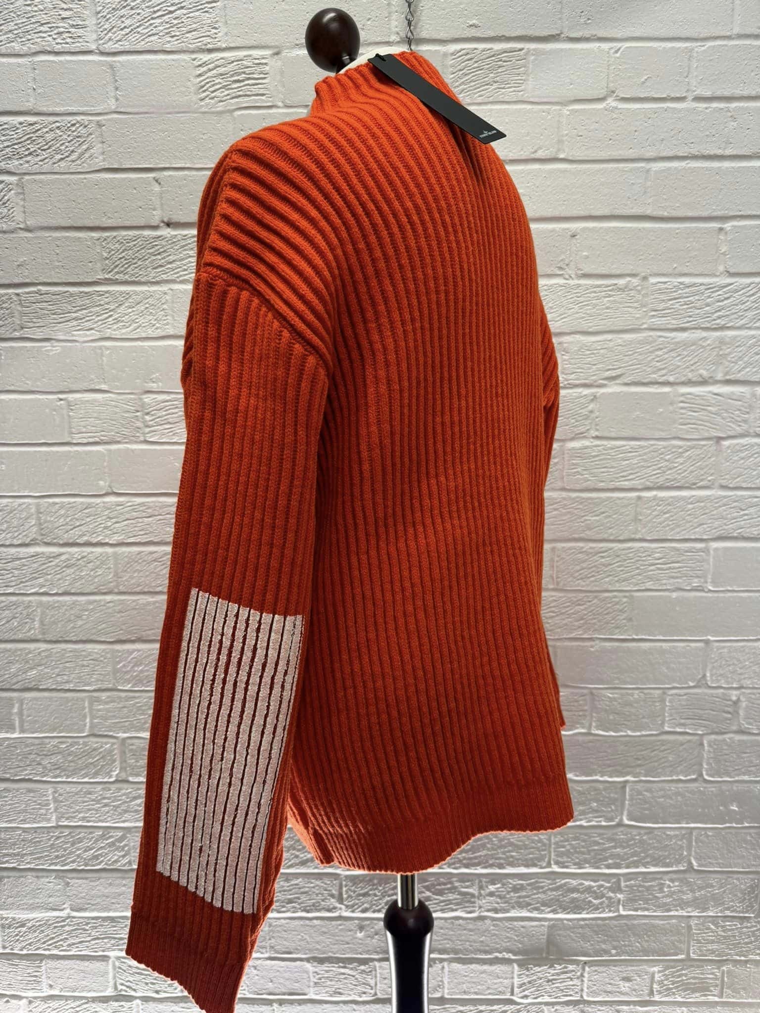 543XA Stone Island Marina Mock neck knit in full-rib pure wool