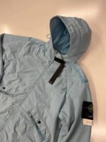 Stone Island 41531 David Light-TC layered hooded jacket in sky blue. - Image 2