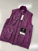 Stone Island G0224 Modified Panama 6/3 HT Nylon + Leather With Primaloft®-Tc Gilet In Purple