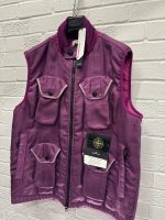 Stone Island G0224 Modified Panama 6/3 HT Nylon + Leather With Primaloft®-Tc Gilet In Purple - Image 12