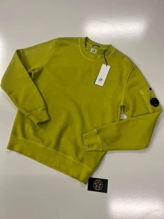 CP Company Brushed & Emerized Diagonal Fleece Sweatshirt. - Yellow - Image 1