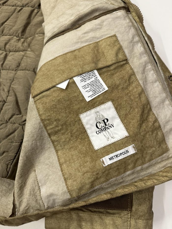 C.P. Company Metropolis Series Co-Ted Hooded 2 in 1 Jacket in Khaki - Image 4