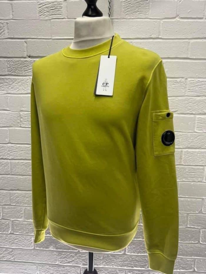 CP Company Brushed & Emerized Diagonal Fleece Sweatshirt. - Yellow - Image 4