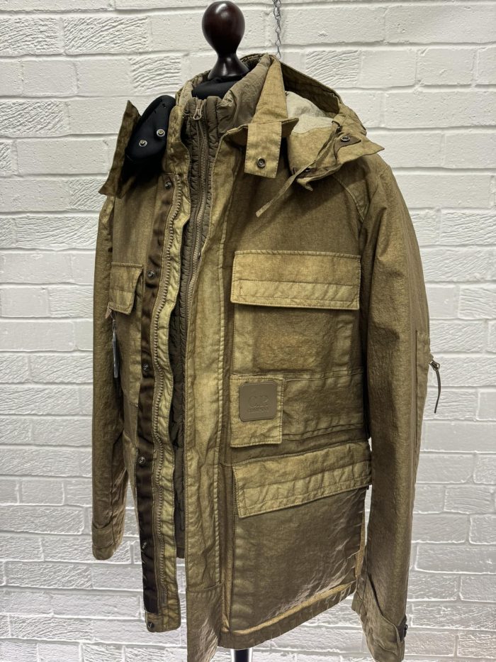 C.P. Company Metropolis Series Co-Ted Hooded 2 in 1 Jacket in Khaki - Image 8