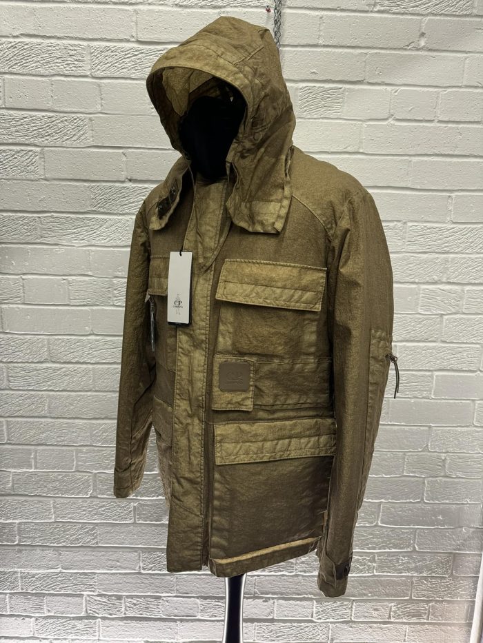 C.P. Company Metropolis Series Co-Ted Hooded 2 in 1 Jacket in Khaki - Image 9