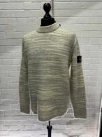 Stone Island 532D3 Crewneck knit in a two-color wool and nylon yarn    -    Large / p2p 23.5” - Image 7