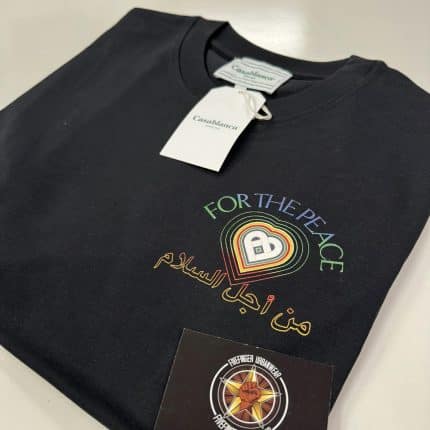 Casablanca ‘For The Peace’ cotton T-shirt in black.