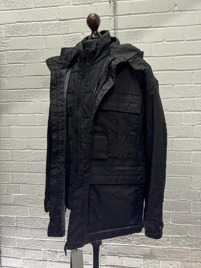 C.P. Company Metropolis Series Co-ted Hooded 2 in 1 Jacket In Black - Size 50 / Large / 23.5” p2p - Image 9
