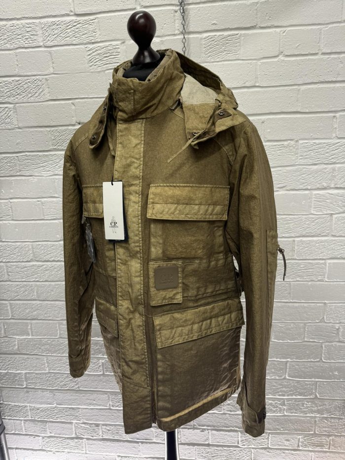 C.P. Company Metropolis Series Co-Ted Hooded 2 in 1 Jacket in Khaki - Image 13
