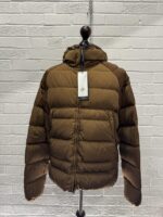 C.P. Company Eco-Chrome R Hooded Down Goggle Jacket  in Chestnut Brown - Image 6