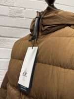 C.P. Company Eco-Chrome R Hooded Down Goggle Jacket  in Chestnut Brown - Image 8