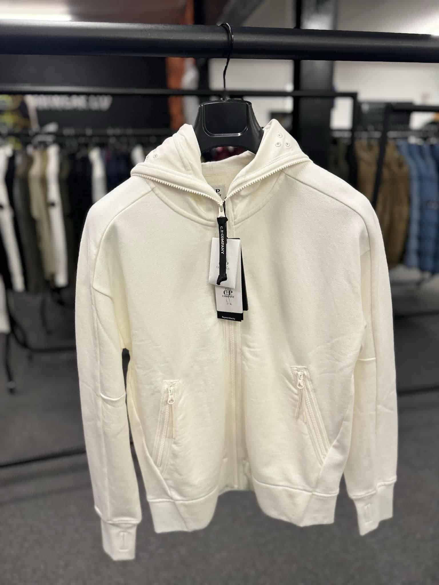 CP Company Diagonal Raised Fleece Zipped Goggle Hoodie in