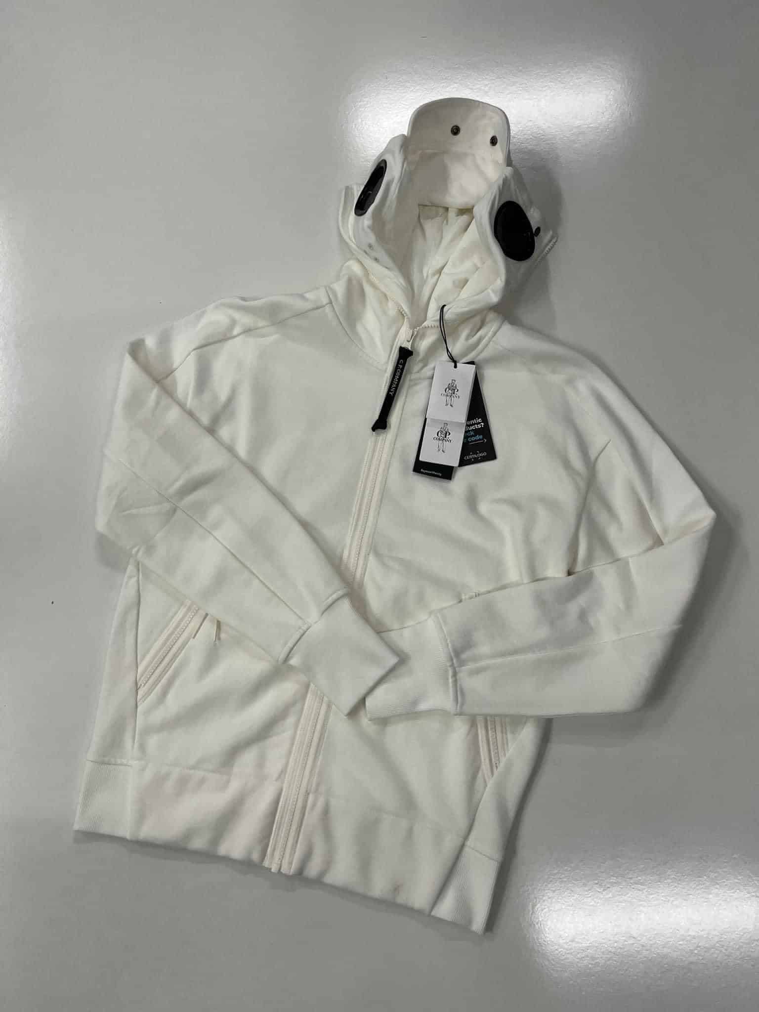 CP Company Diagonal Raised Fleece Zipped Goggle Hoodie in