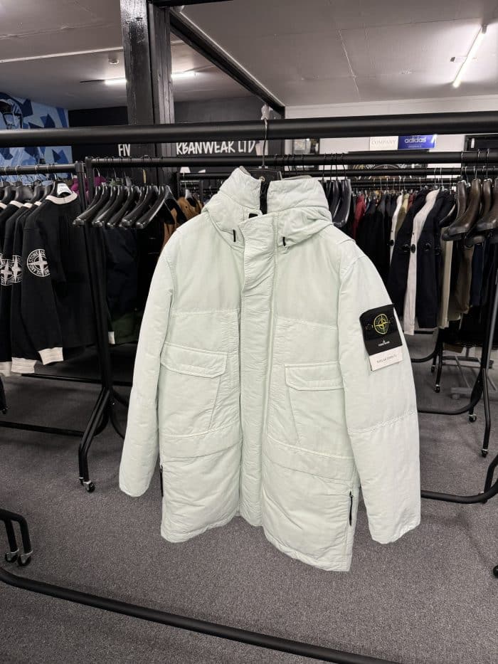 Stone Island 70333 Naslan Down -Tc- Hooded Parka in Mint Green -  Small / 23.5” p2p outer - Image 1