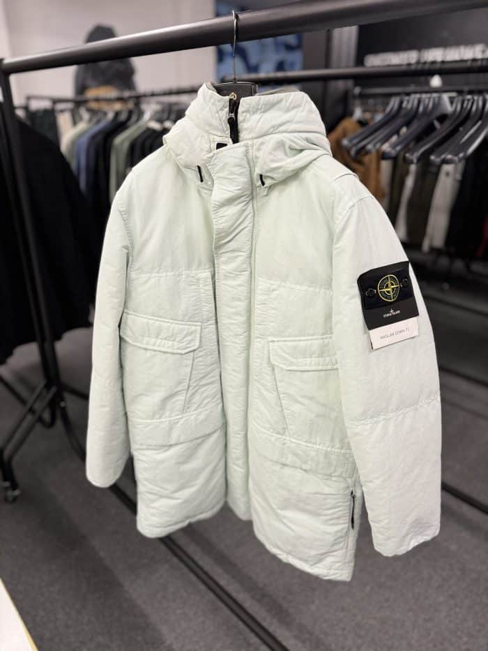Stone Island 70333 Naslan Down -Tc- Hooded Parka in Mint Green -  Small / 23.5” p2p outer - Image 4