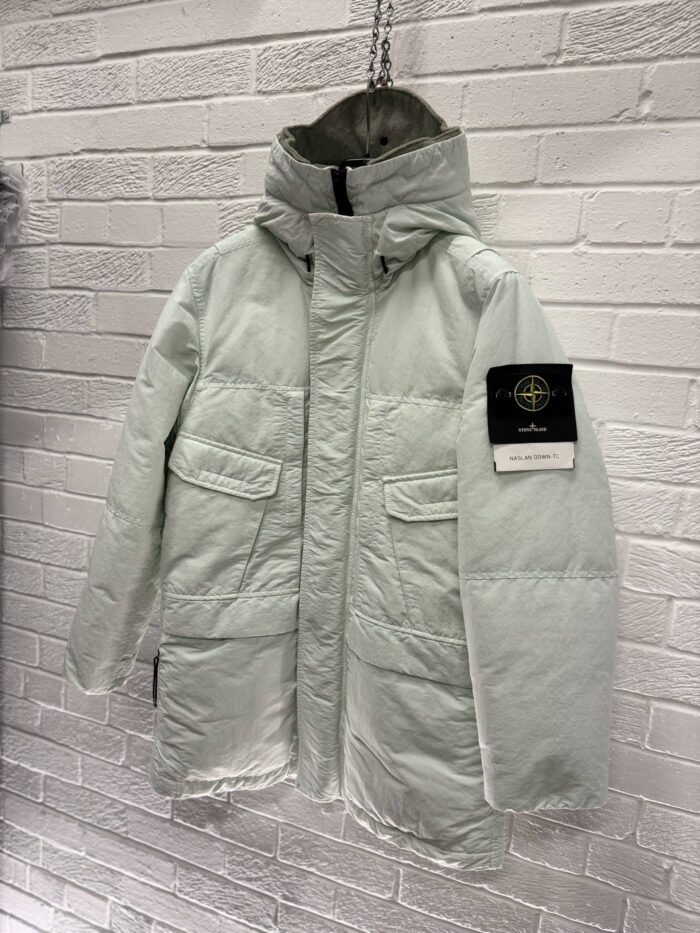 Stone Island 70333 Naslan Down -Tc- Hooded Parka in Mint Green