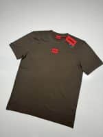 Hugo Boss s/s Didagolino212 contrast box logo T-shirt in khaki