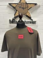Hugo Boss s/s Didagolino212 contrast box logo T-shirt in khaki - Image 5