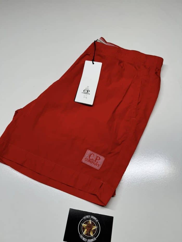 CP Company Mens Flatt nylon boxer swim shorts in red - Image 4