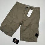CP company cotton/Linen Bermuda Cargo shorts in moss