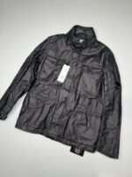 CP Company Lino Wax Field Jacket in black.