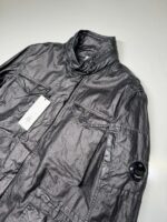 CP Company Lino Wax Field Jacket in black. - Image 2